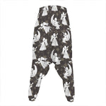 Angel And Snowflake Pattern Print Hammer Pants