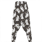 Angel And Snowflake Pattern Print Hammer Pants