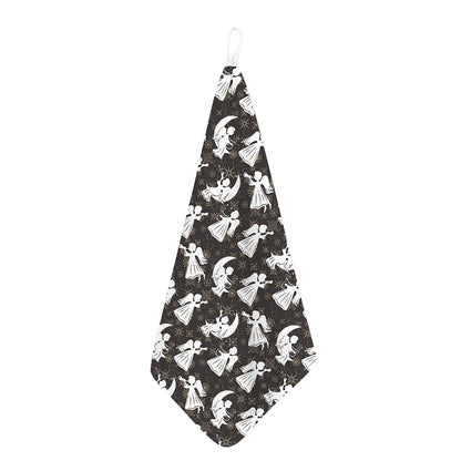 Angel And Snowflake Pattern Print Hand Towel