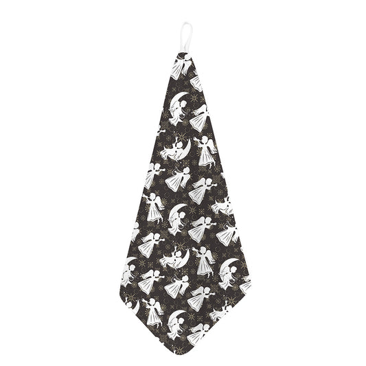 Angel And Snowflake Pattern Print Hand Towel