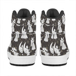 Angel And Snowflake Pattern Print High Top Leather Sneakers