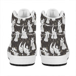 Angel And Snowflake Pattern Print High Top Leather Sneakers