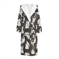 Angel And Snowflake Pattern Print Hooded Bathrobe