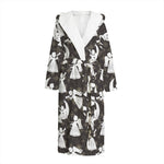 Angel And Snowflake Pattern Print Hooded Bathrobe