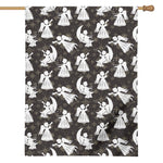 Angel And Snowflake Pattern Print House Flag