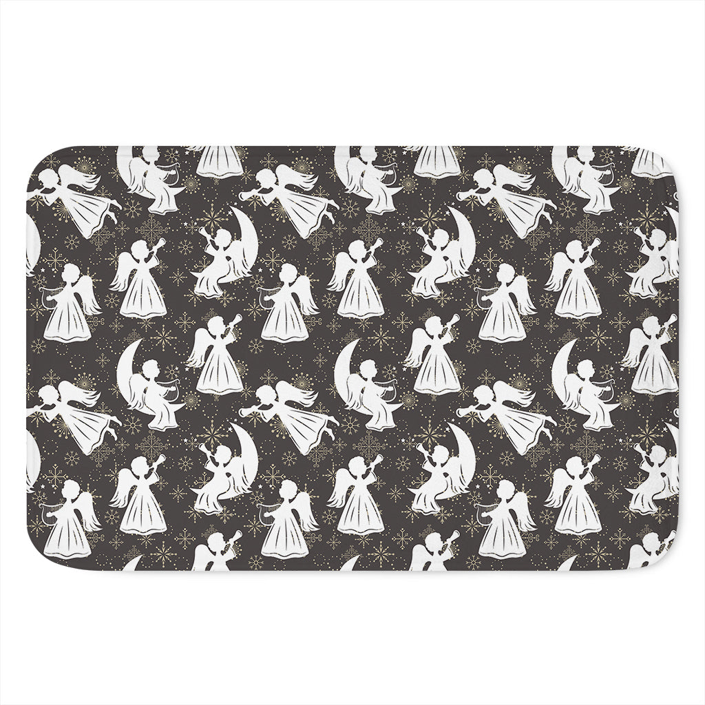 Angel And Snowflake Pattern Print Indoor Door Mat