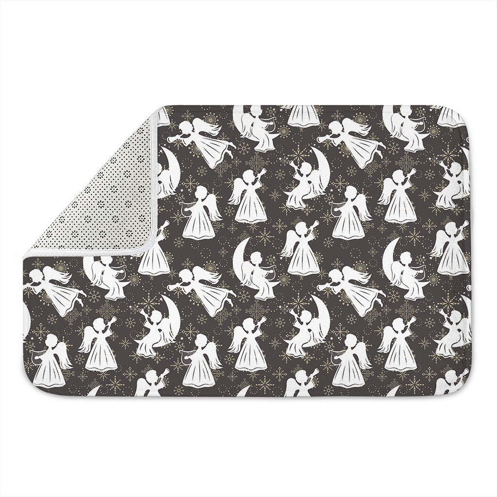 Angel And Snowflake Pattern Print Indoor Door Mat