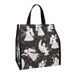 Angel And Snowflake Pattern Print Insulated Lunch Tote