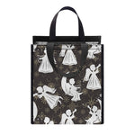 Angel And Snowflake Pattern Print Insulated Lunch Tote