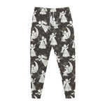 Angel And Snowflake Pattern Print Jogger Pants