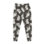Angel And Snowflake Pattern Print Jogger Pants