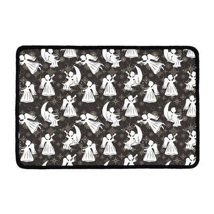 Angel And Snowflake Pattern Print Kitchen Mat