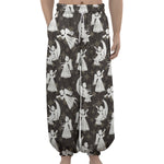 Angel And Snowflake Pattern Print Lantern Pants
