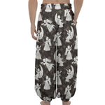 Angel And Snowflake Pattern Print Lantern Pants