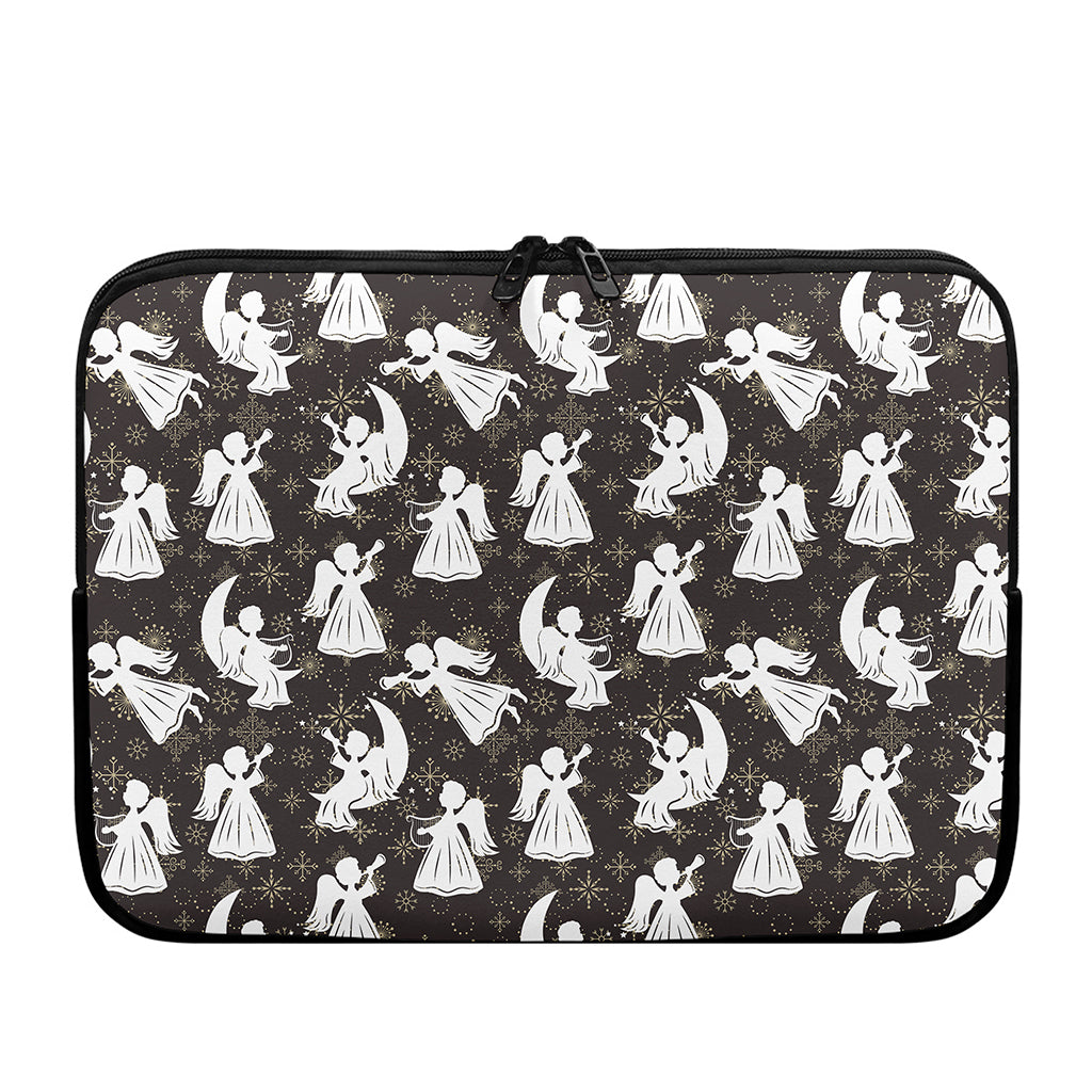 Angel And Snowflake Pattern Print Laptop Sleeve