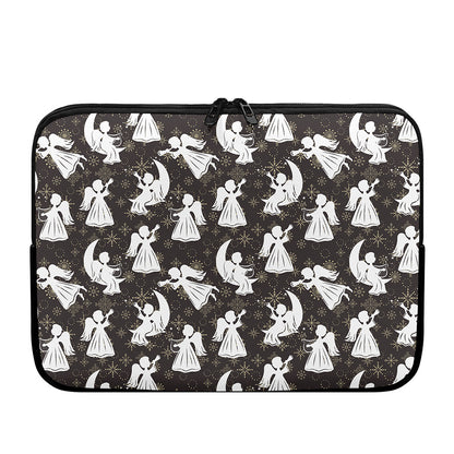 Angel And Snowflake Pattern Print Laptop Sleeve