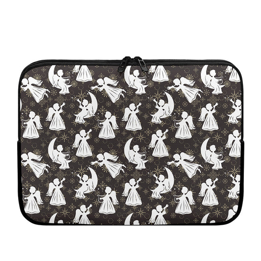 Angel And Snowflake Pattern Print Laptop Sleeve