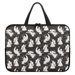 Angel And Snowflake Pattern Print Laptop Sleeve With Handle