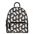 Angel And Snowflake Pattern Print Leather Backpack