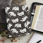 Angel And Snowflake Pattern Print Leather Bible Cover