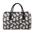 Angel And Snowflake Pattern Print Leather Duffel Bag