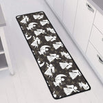 Angel And Snowflake Pattern Print Long Kitchen Mat