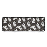 Angel And Snowflake Pattern Print Long Kitchen Mat
