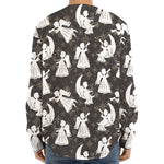 Angel And Snowflake Pattern Print Long Sleeve Baseball Jersey