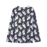 Angel And Snowflake Pattern Print Long Sleeve Short Coat