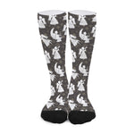 Angel And Snowflake Pattern Print Long Socks