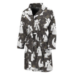Angel And Snowflake Pattern Print Men's Bathrobe