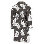 Angel And Snowflake Pattern Print Men's Bathrobe