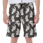 Angel And Snowflake Pattern Print Men's Beach Shorts