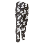 Angel And Snowflake Pattern Print Men's Compression Pants