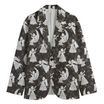 Angel And Snowflake Pattern Print Men's Cotton Blazer