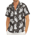 Angel And Snowflake Pattern Print Men's Deep V-Neck Shirt