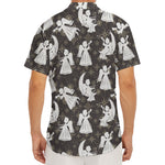 Angel And Snowflake Pattern Print Men's Deep V-Neck Shirt