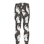 Angel And Snowflake Pattern Print Men's leggings