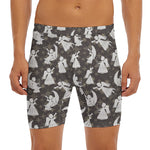 Angel And Snowflake Pattern Print Men's Long Boxer Briefs