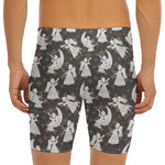 Angel And Snowflake Pattern Print Men's Long Boxer Briefs