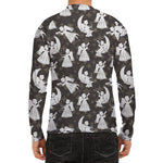 Angel And Snowflake Pattern Print Men's Long Sleeve Rash Guard