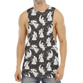 Angel And Snowflake Pattern Print Men's Muscle Tank Top