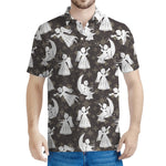 Angel And Snowflake Pattern Print Men's Polo Shirt