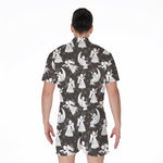 Angel And Snowflake Pattern Print Men's Rompers