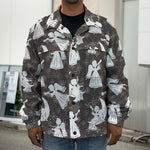 Angel And Snowflake Pattern Print Men's Shirt Jacket
