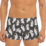 Angel And Snowflake Pattern Print Men's Short Boxer Briefs