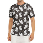 Angel And Snowflake Pattern Print Men's Short Sleeve Rash Guard