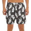 Angel And Snowflake Pattern Print Men's Split Running Shorts