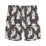 Angel And Snowflake Pattern Print Men's Sports Shorts