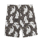 Angel And Snowflake Pattern Print Men's Sports Shorts